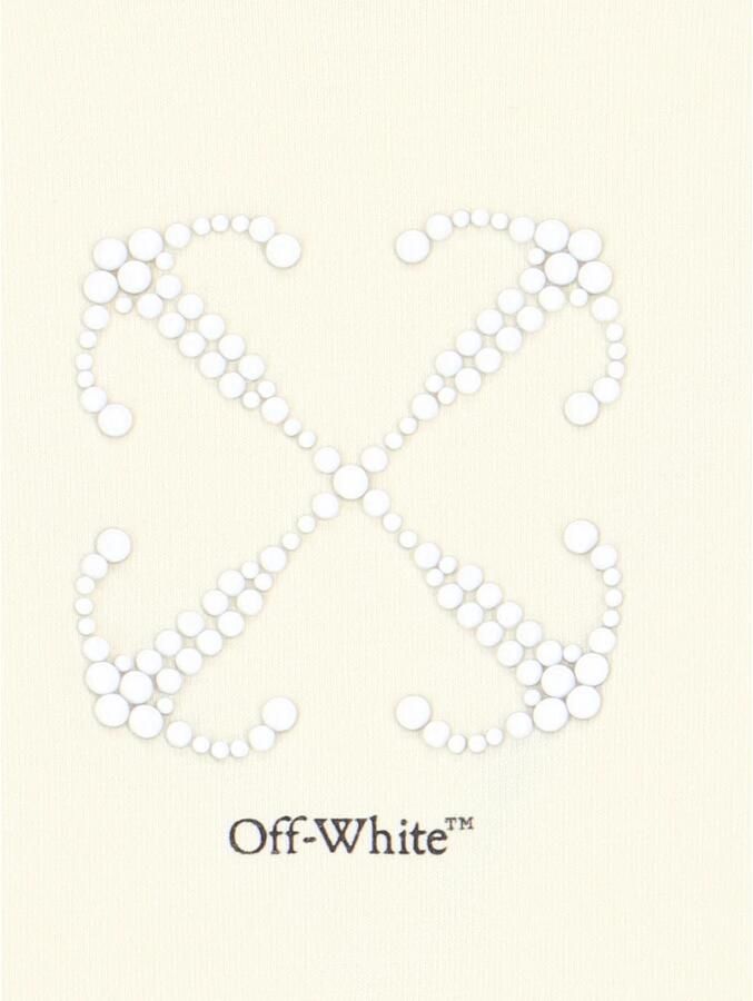 Off White Witte Ribgebreide T-shirts en Polos met Zwart Logo White Dames - Foto 2