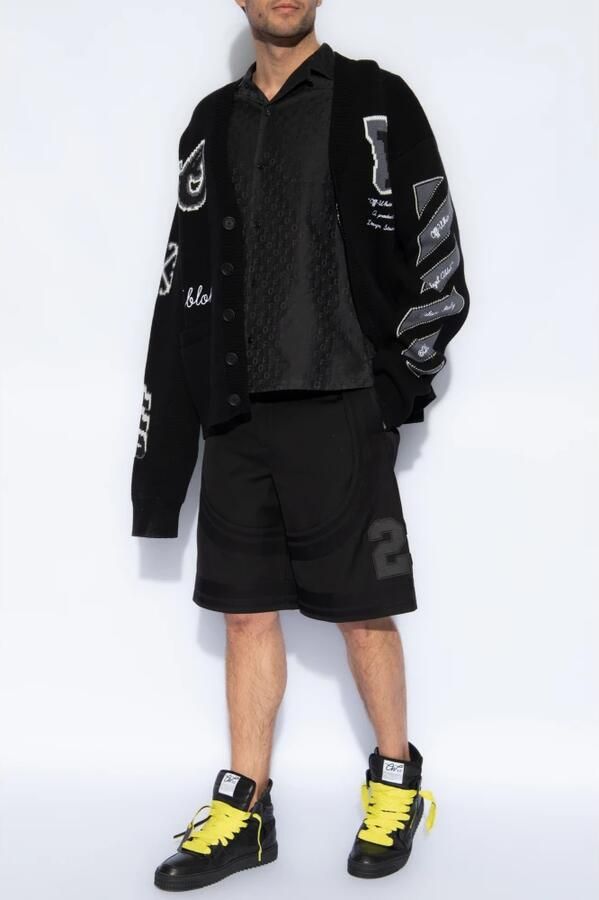 Off White Zwarte Katoenen Overhemd met Knoopsluiting Black Heren - Foto 3