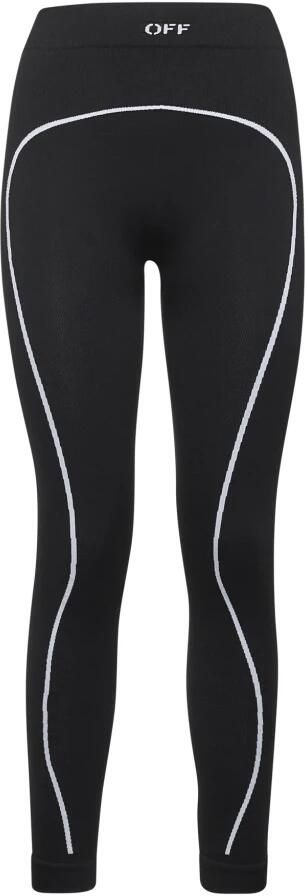 Off White Zwarte Broek met Logodetails Black Dames
