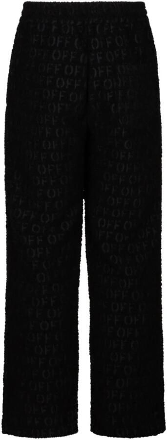 Off White Zwarte Logo Jacquard Broek Black Heren