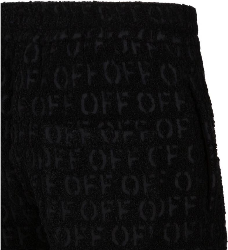 Off White Zwarte Logo Jacquard Broek Black Heren - Foto 2