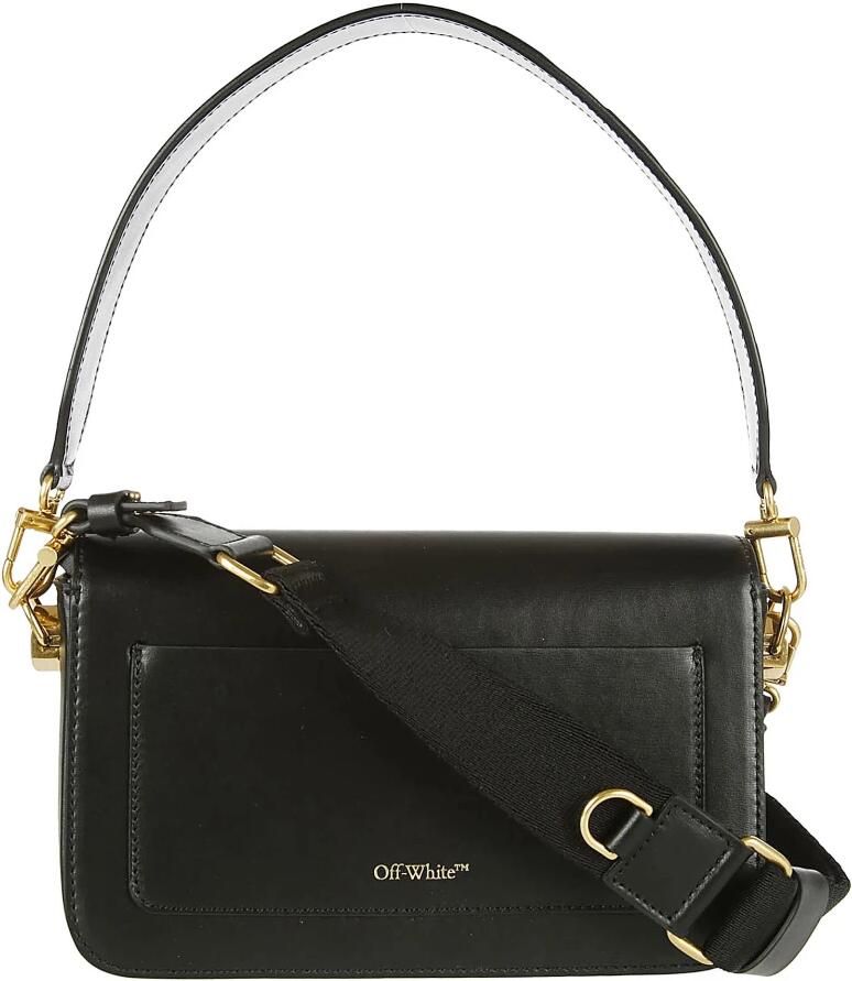 Off White Zwarte Leren Binder Clip Crossbody Tas Black Dames - Foto 3