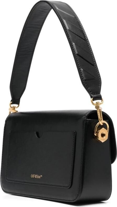Off White Zwarte Leren Binder Clip Crossbody Tas Black Dames - Foto 9