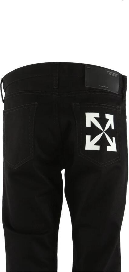 Off White Zwarte Slim Jeans met Single Arrow Black Heren