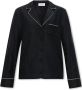 Off White Zwarte zijde blend shirt met all-over toon-op-toon jacquard logo Black Dames - Thumbnail 1