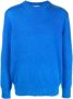 Off White Donkerblauwe en witte Mohair wollen trui Blauw Heren - Thumbnail 1