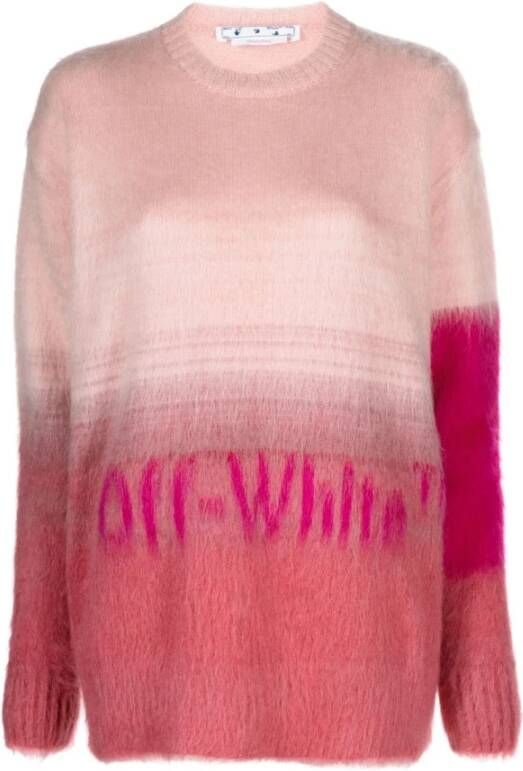 Off White Round-neck Knitwear Roze Dames