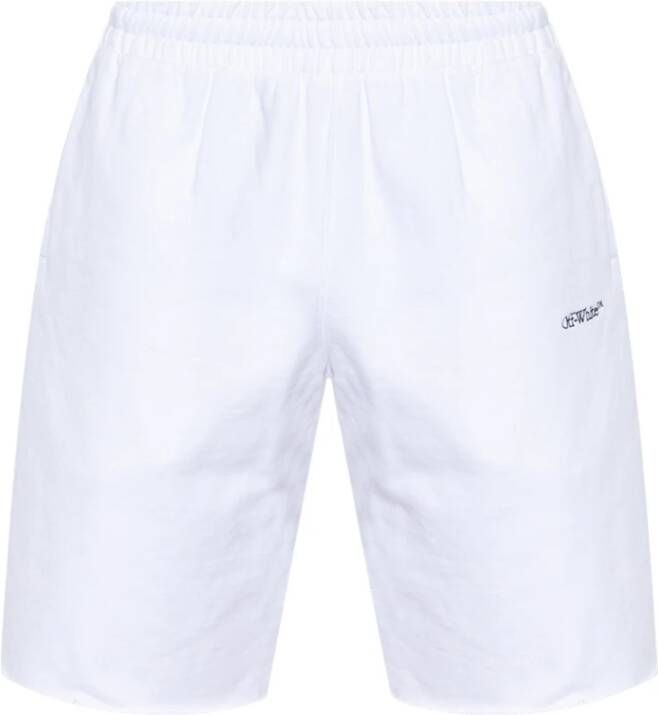 Off White Shorts met logo White Heren