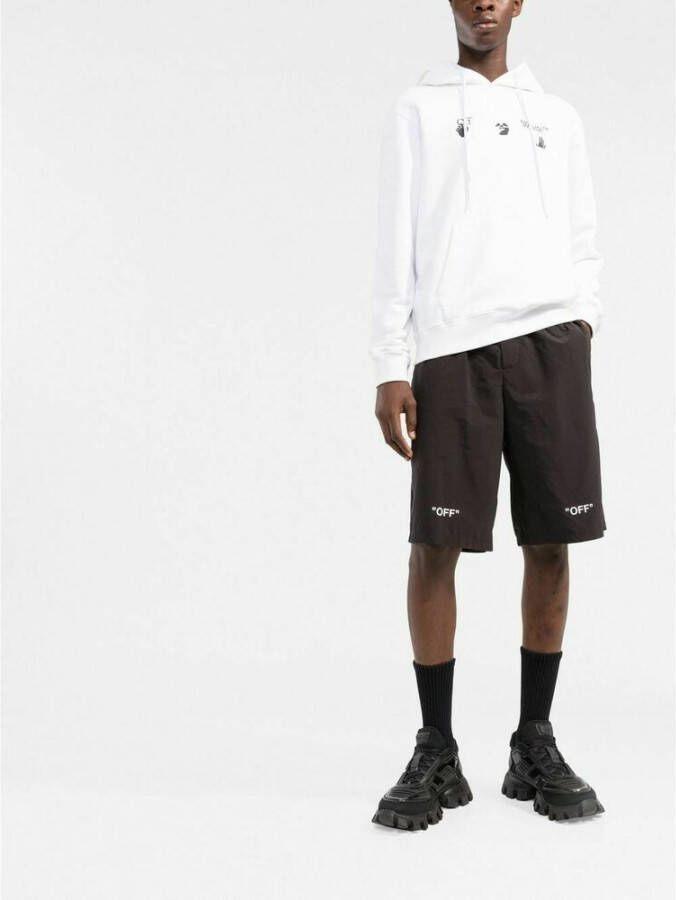 Off-White Shorts met logoprint Zwart