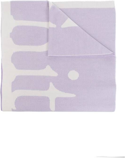 Off White Wollen Pixel Sjaal in Violet-Paars Purple Dames