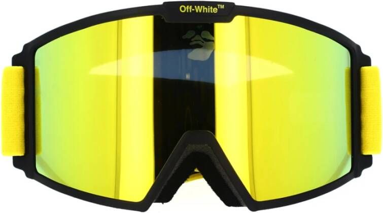 Off White Gele Oversize Skibril met Spiegelglas Yellow Unisex