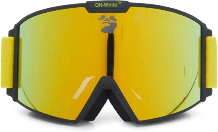 Off White Gele Oversize Skibril met Spiegelglas Yellow Unisex