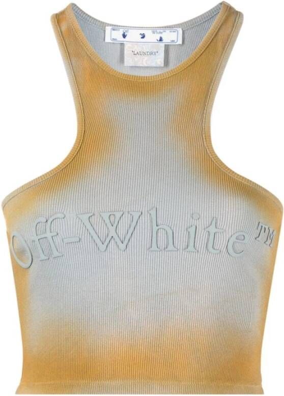 Off-White Top met gerafeld-effect Grijs - Foto 1