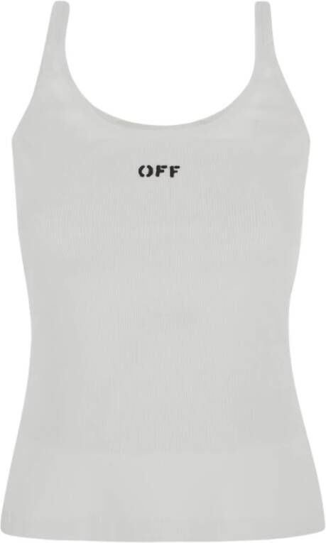 Off White Sleeveless Tops Wit Dames
