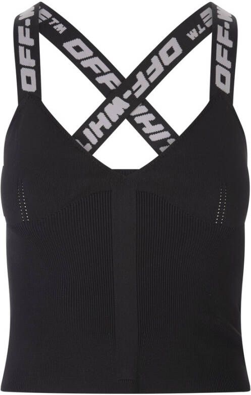 Off White Sleeveless Tops Zwart Dames