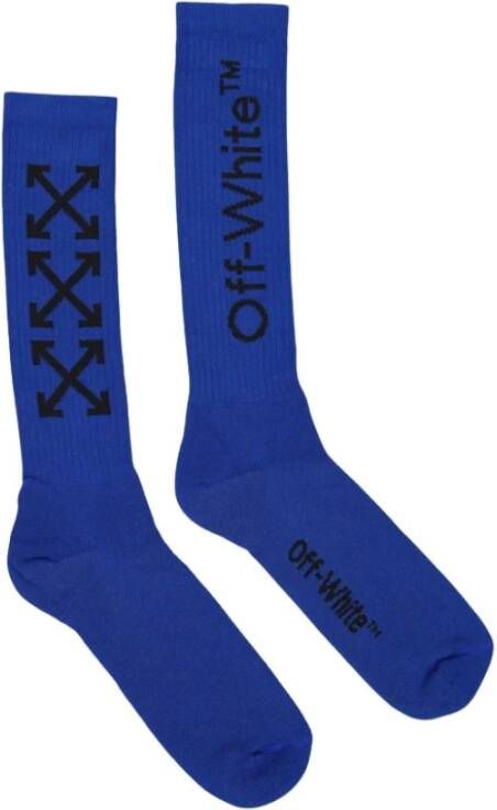 Off-White Geribbelde sokken Blauw