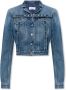 Off White Blauwe Denim Jack met Riemdetail Blue Dames - Thumbnail 1