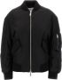 Off White Zwarte Ribgebreide Bomberjas met Pijl Borduursel Black Dames - Thumbnail 1