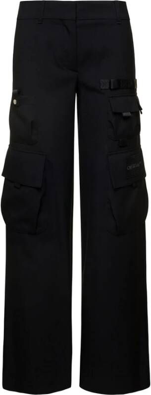 Off White Straight Trousers Zwart Dames