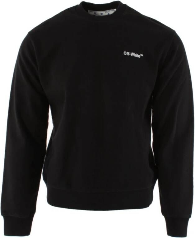 Off White Zwarte Sweater met Logo Print Black Heren