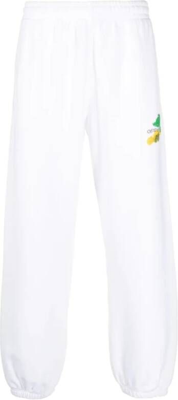 Off White Katoenen Logo Sweatpants met Elastische Tailleband White Heren