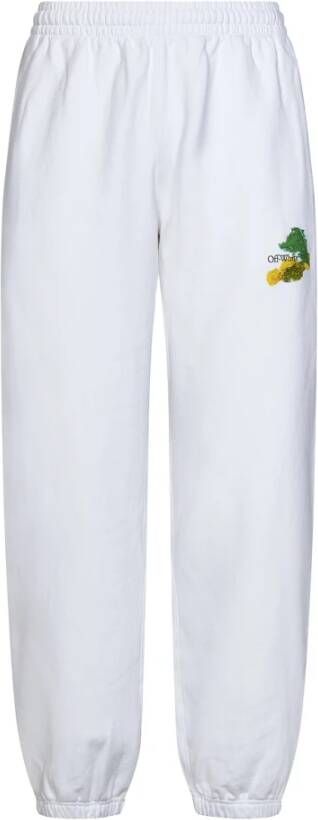 Off White Katoenen Logo Sweatpants met Elastische Tailleband White Heren