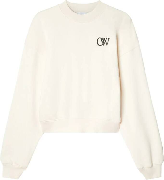 Off White OW-Print Katoenen Sweatshirt White Dames