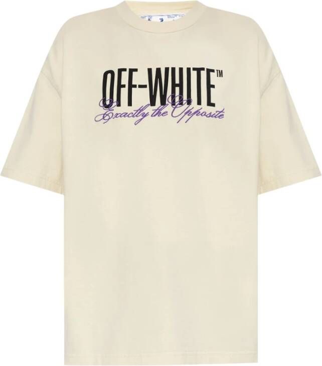 Off White T-shirt Beige Dames