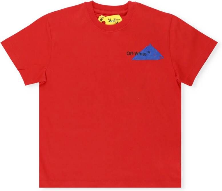 Off White T-shirt Rood Heren