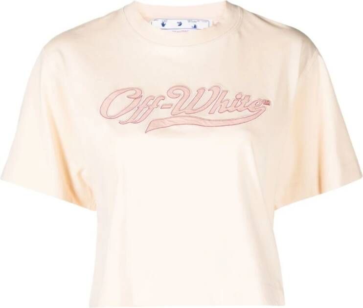 Off White T-shirt Roze Dames