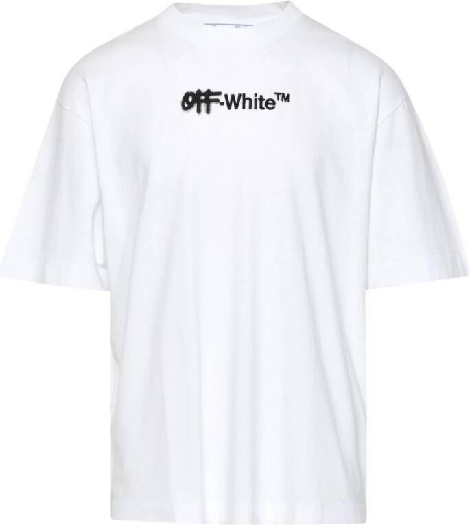 Off White Stijlvolle witte katoenen T-shirt White Heren