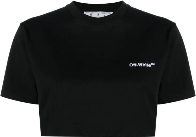 Off-White T-shirt met geborduurd logo Zwart