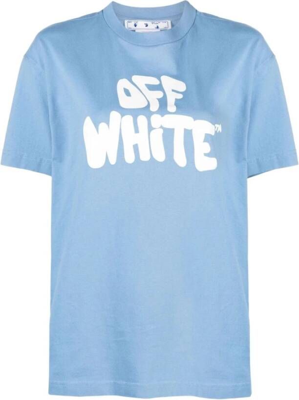 Off White T-Shirts Blauw Dames