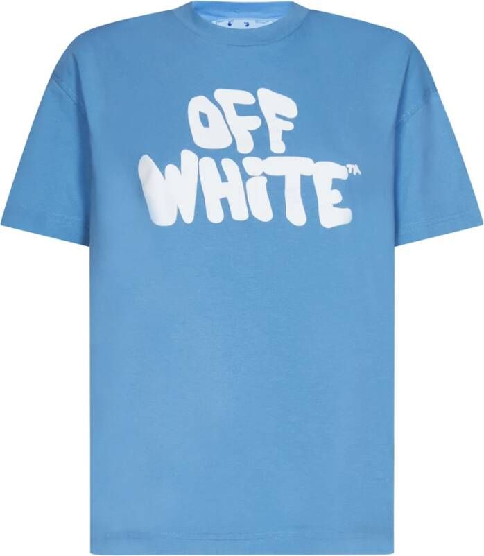 Off-White T-shirt met logoprint Blauw