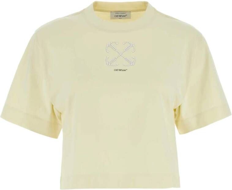 Off White T-Shirts Geel Dames