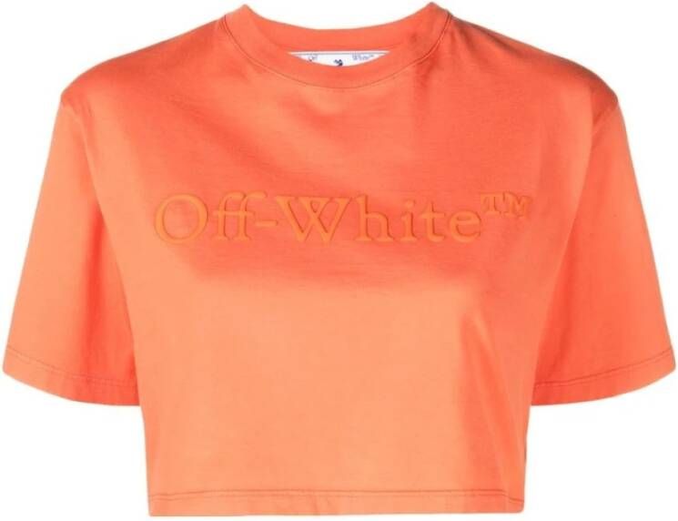 Off White T-Shirts Oranje Dames