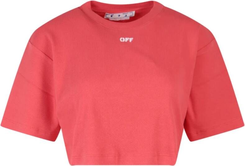 Off White T-Shirts Rood Dames