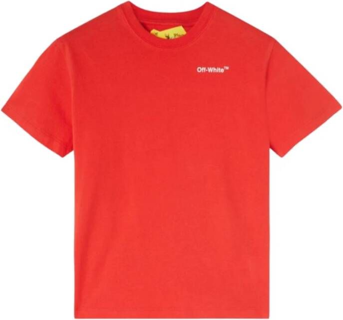 Off White T-Shirts Rood Heren