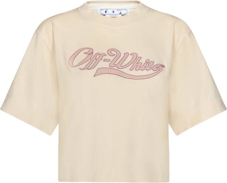 Off White T-Shirts Roze Dames