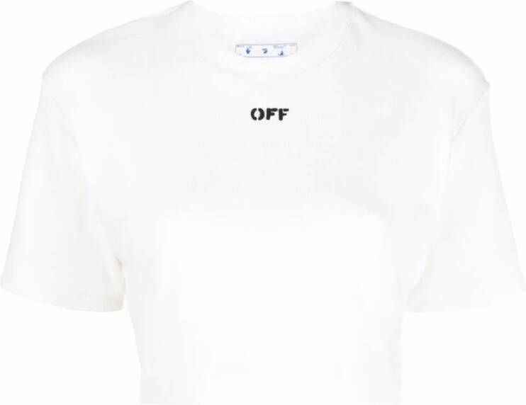 Off-White Cropped T-shirt Wit - Foto 1