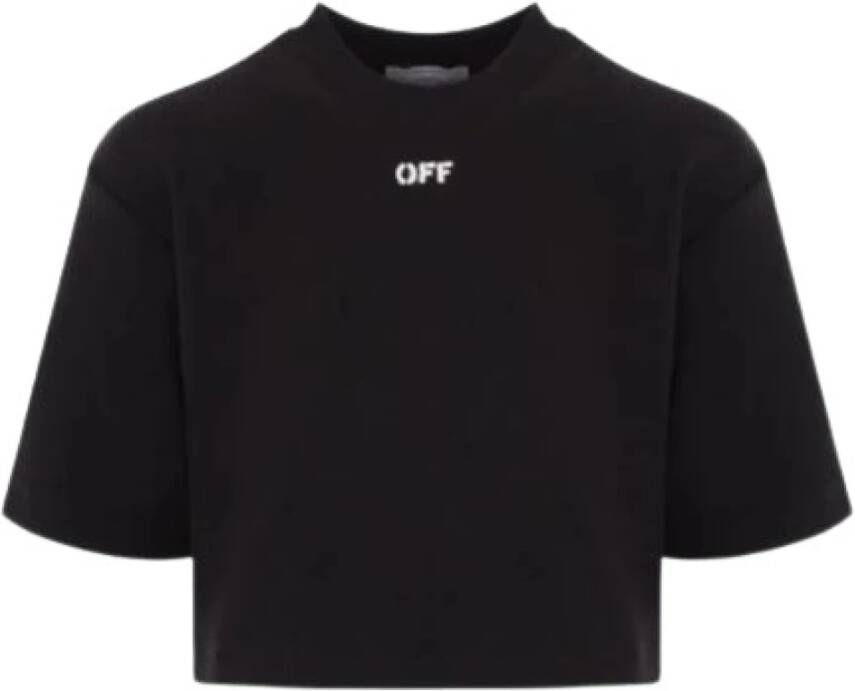 Off White Zwarte T-shirts en Polos met Off-White Logo Black Dames