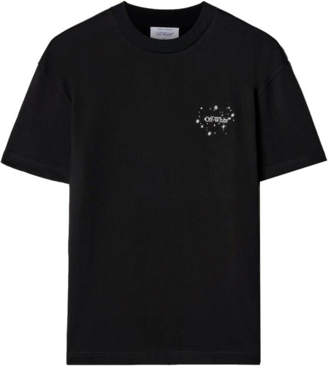 Off White Zwarte T-shirts en Polos met Wit Logo Print Black Dames