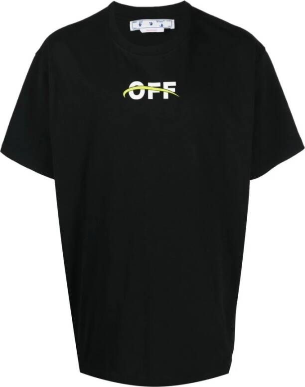Off-White T-shirt met grafische print Zwart