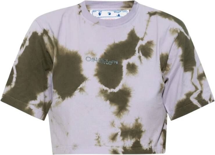Off White Tie-dye t-shirt Paars Dames