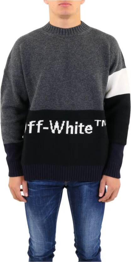 Off-White Trui met intarsia logo Grijs - Foto 7