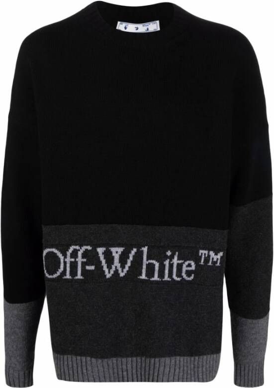 Off White Truien met ronde hals Zwart Heren