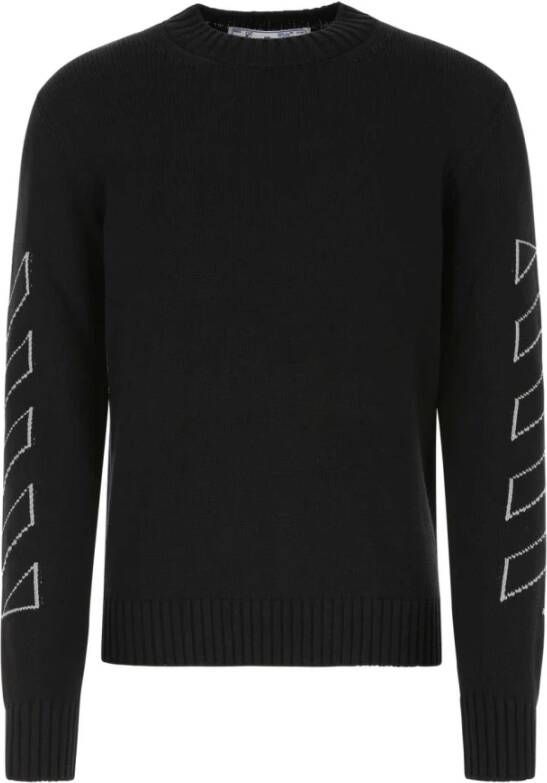 Off White Truien met ronde hals Zwart Heren