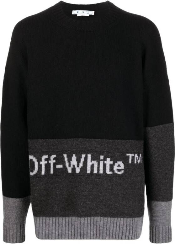 Off White Truien met ronde hals Zwart Heren