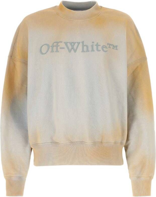 Off White Tweekleurige katoenen oversized sweatshirt Grijs Dames
