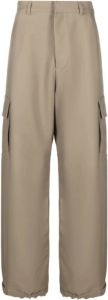 Off White Wide Trousers Beige Heren
